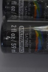 Lot of 6 Craft Smart Multi Surface Satin Acrylic Paint Bottles Black 2oz 371081