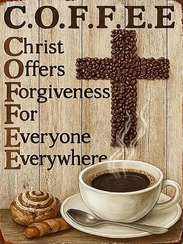 Coffee Diamond Art Kits for Adults, Christian Diamond Art Painting Kits for Adu,