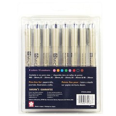 Sakura Pigma Micron Color Tech 01 0.25mm 8-Color Set NOS Sealed