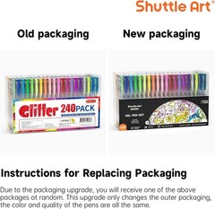 Shuttle Art 240 Pack Glitter Gel Pens, 240 Piece Set, 240 Colors