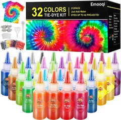 DIY Tie Dye Kits, Emooqi 32 Colours All-in-1 Set Contain 32 32 Colors
