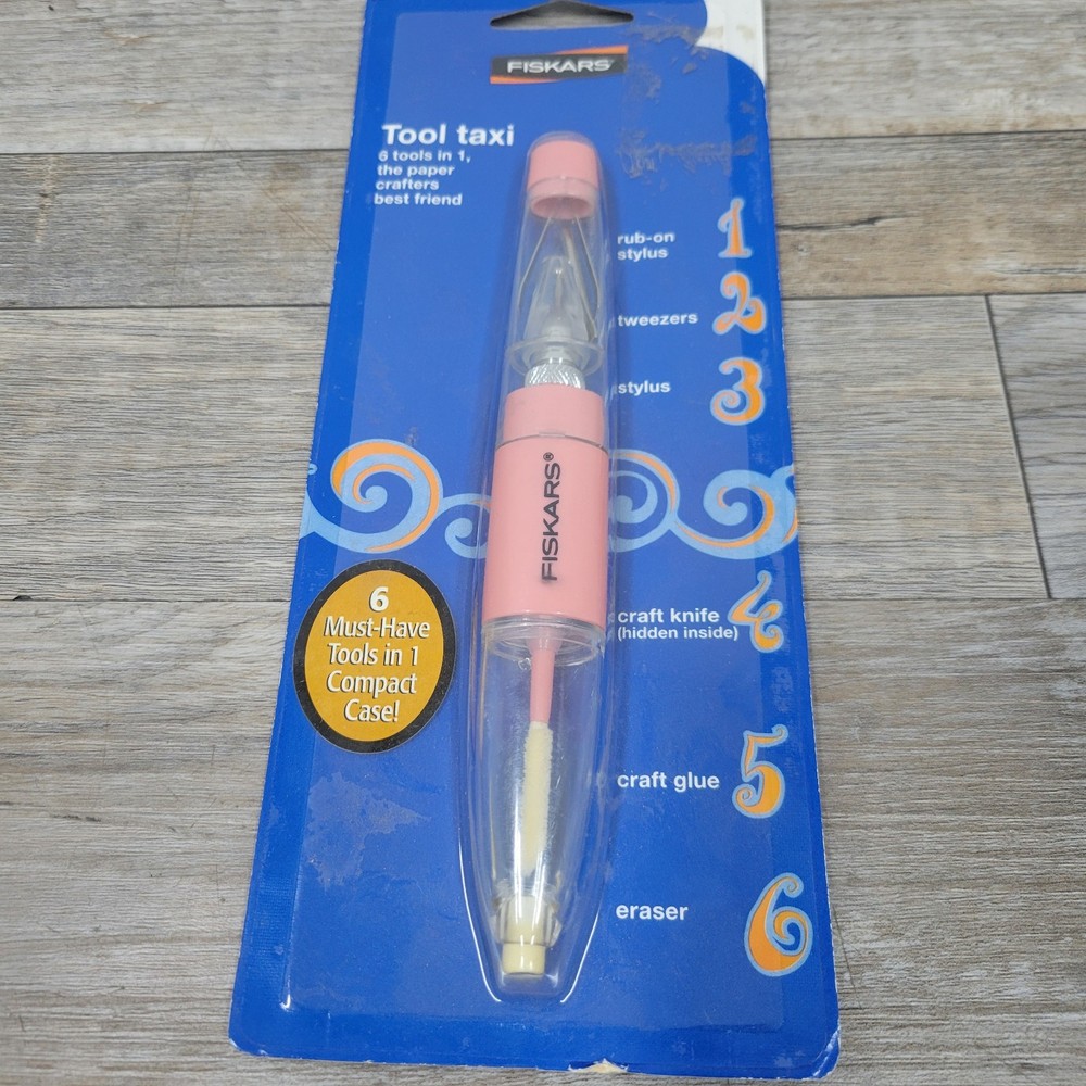 Fiskars Tool Taxi 6 Tools in 1 NEW PINK 2006 Compact Case Craft Scrapbooking F