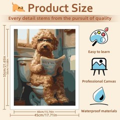 Reivworl Dog Paint by Numbers Kit for Adults, Without Frame, 02-Dog