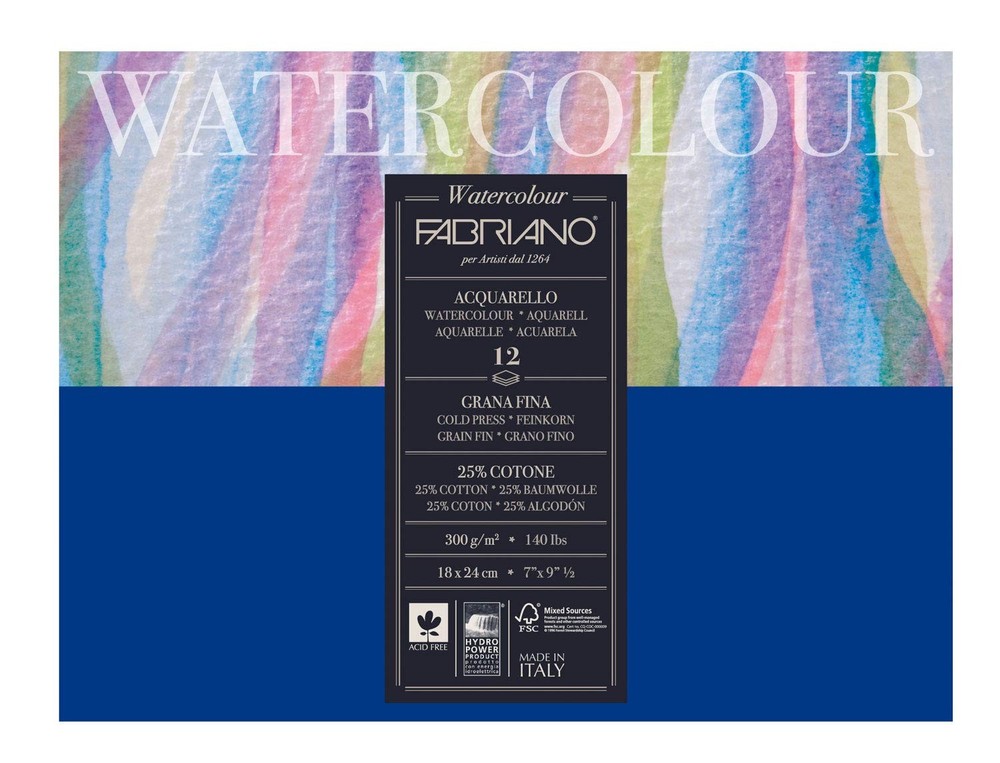 Watercolour Pad White Cotton Artist Painting Sketchbook Paper 18×24 cm