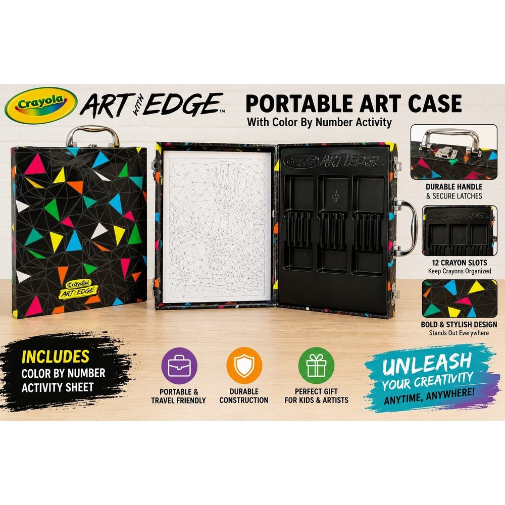 Crayola Art With Edge Portable Coloring Carry Case Empty Storage Case 12″ x 9″