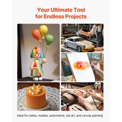 Uimoso Airbrush Set with Compressor, 1/6 HP, Includes Airbrush and 3 Nozzles