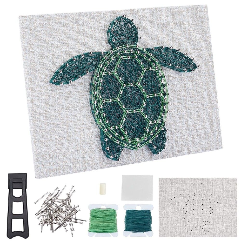 3D String Art Kit for Adults Beginners, DIY Sea Turtle String Craft Kit, Incl…