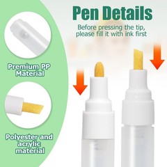 Biaungdo 6 Pcs 3 mm 6 mm Empty Fillable Pen, Clear Refillable Paint Pen Blank…