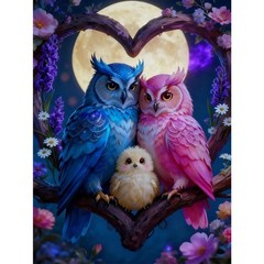 Colorful Owl Diamond Painting Kits for Adults,Flower Diamond Art for Beginners,