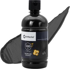 Black Acrylic Paint – Large Bottle 500ml / 17oz, Craft Paint for Canvas, Rock…