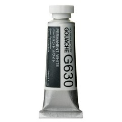 Holbein Artists’ Gouache 15 ml Tube – Permanent 0.5 Fl Oz (Pack of 1), White