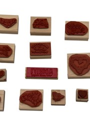 Vintage Stampin Up & FBX 12pc Wood Stamp Lot (1992-1997)