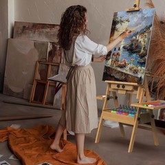 Solid Beech Wood HFrame Easel, Large Painting Easel with Storage Box and Pale…