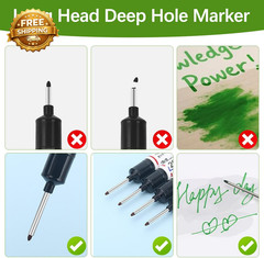 Long Head Deep Hole Marker Pens 15PCS Long Nib Marker 20Mm Quick Dry