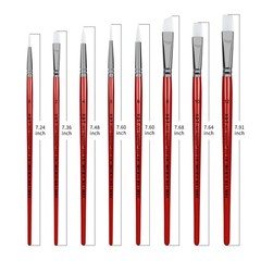 8 PCS XDT #268 Paint Brush Set Nylon Brushes For Acrylic Painting Red