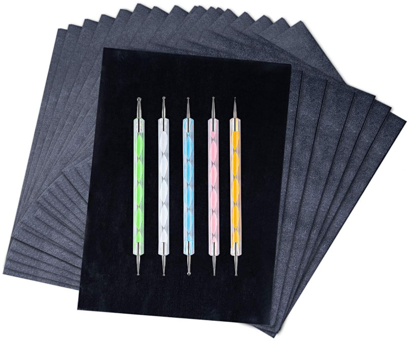 200 Sheets Carbon Paper Black Graphite Paper Transfer Tracing Paper and 5 Pieces