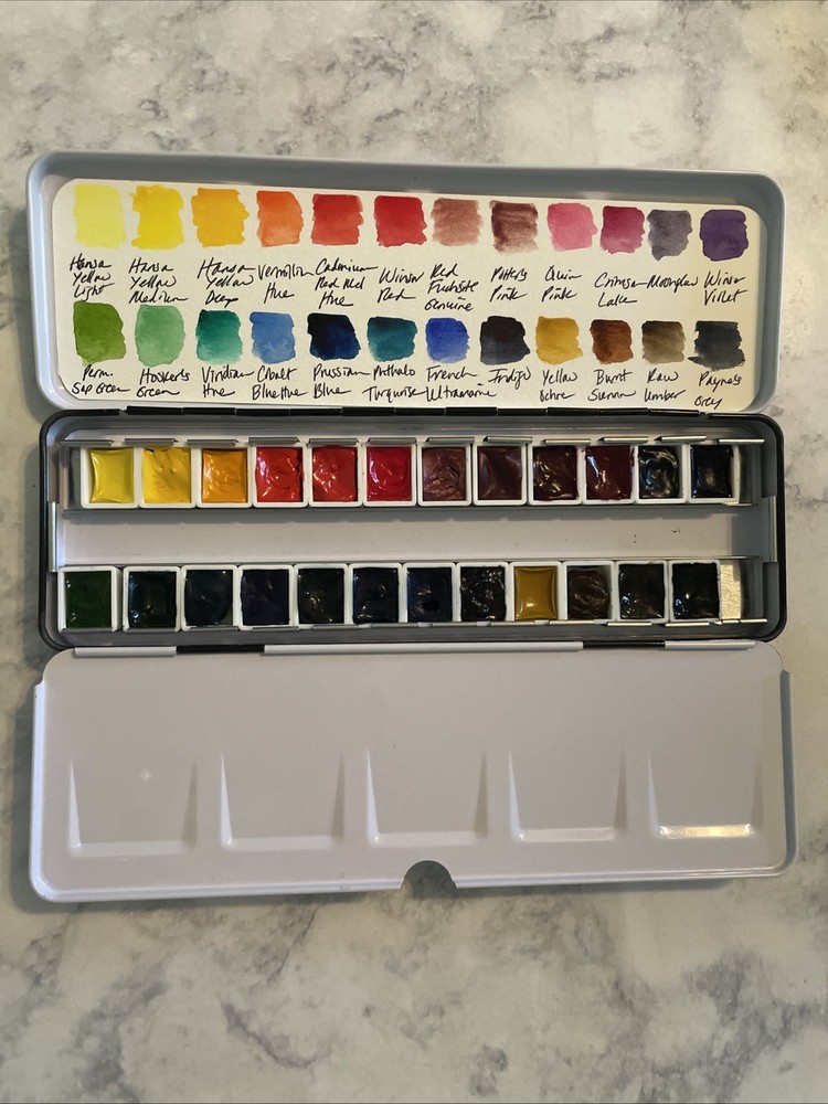 Winsor & Newton, Daniel Smith, Holbein Watercolor Curated Palette 24 Half Pans