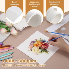 32 PCS Watercolor Paper 6×9 Inch 140lb/300gsm Cold Press Artist Painting Art