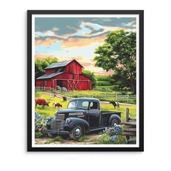 Paint by Numbers Kit for Adults – Farm DIY Adult Paint by Number Kits Natural
