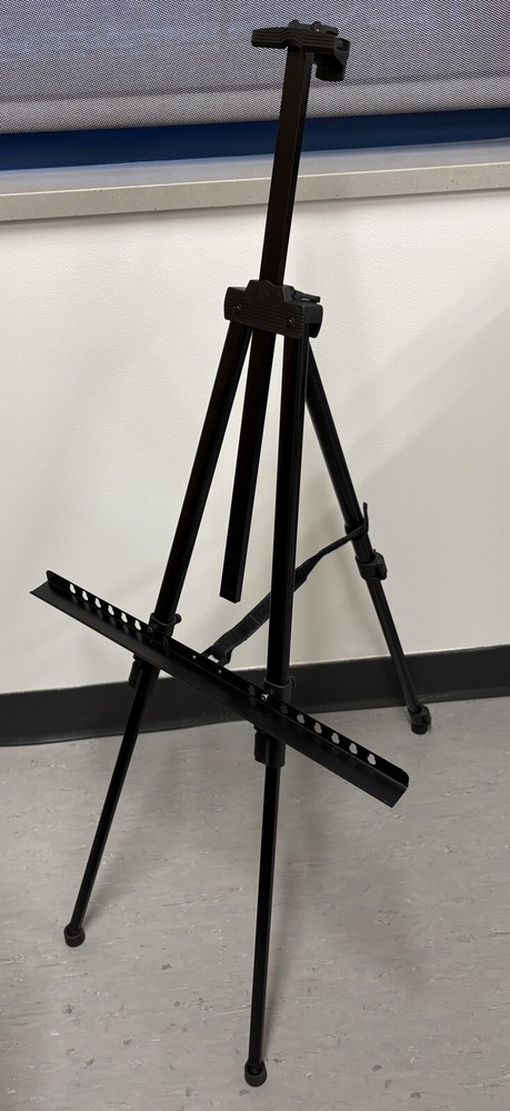 Aluminum Alloy Tripod Painting Canvas Stand Black Metal Adjustable Legs Height