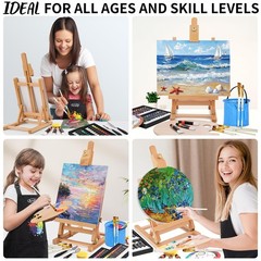 86-Piece Acrylic Painting Kit with Tabletop Easel, 48 Colors Acrylic Paint Se…