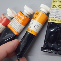 4 BlockX Artists Water Colour Color 15ml Tubes* Cadmium Orange Red Naples Yellow