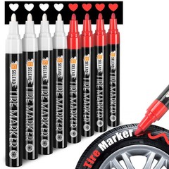 SELEAD Tire Marker White Red – 8 Pack Paint Pens for Car Tires Lettering, Pre…