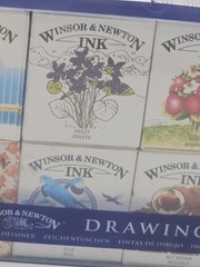 Winsor & Newton Drawing Inks NIB Set of 8 Calligraphy Red, Violet, Black, Brown,