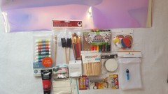 Lot of Miscellaneous Art and Craft Supplies Mixed Items Paint Brush, tags n More