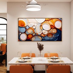 Large Abstract Wall Art: Framed Canvas for Living Room – Colorful Modern Aest…