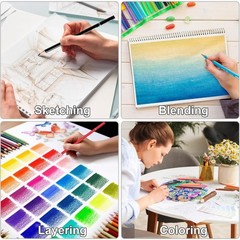 72-Count Soft Core Colored Pencils for Adult Coloring Books, Ideal for Drawing,