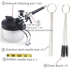 Airbrush Cleaning Pot Stabilizer Bottles Holder Paint Station Glass Jar Bottles