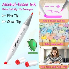 Complete 100 Color Art Marker Set – Smudge-Proof Dual Tip with Organization Case