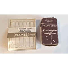 Vintage Conte a Paris 12 Carrés Blancs 2456 HB White & Colored Crayon Art Set