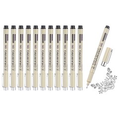 12Pcs 0.5mm Fineliner Ink Pens