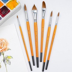 Sable Watercolor Brushes Kolinsky Paint for Artists Yellow