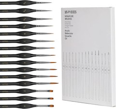 Paint Brushes, 15PCS Model Brushes Detail Paint Brush Set, Fine Detailing