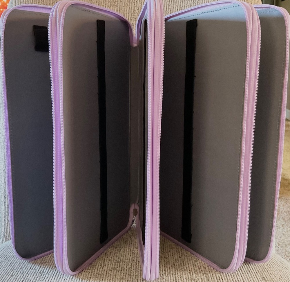 Large Lavender COLORED PENCIL STORAGE CASE Holds 200