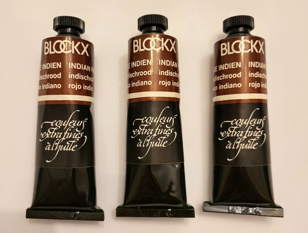 3 BlockX Indian Red Vintage Artist Oil Paint 35ml NOS With Box