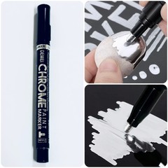 1pc Silver Marker DIY Paint Mirror Chrome Water UV Resistant Craftwork Pen 2mm
