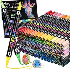 Pens Set, 84 Pack Dual Brush Tip Acrylic Paint Pens, Coloring Markers for Roc…