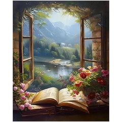 Book Paint by Numbers Kit for Adults, Book Paint by Numbers for Adults, Acrylic