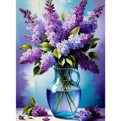 Vase Flower Diamond Art Kits for Adults,5D Full Round Drill Diamond Painting Kit