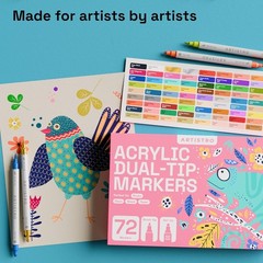 Acrylic Paint Pens, Dual Tip Markers for Fabric, Canvas, Rock, Glass, Wood, P…
