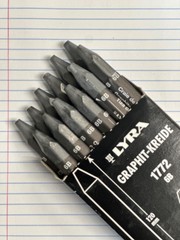 Lyra Graphite Sketch Sticks Feinste German 1772 6B 12 Sticks New