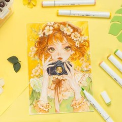 Ohuhu Paper-friendly No Peeling 60 Colors Water-based Fine & Brush Art Markers