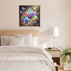Lily Flower Diamond Art Kits for Adults, Round Full Drill 5D Diamond Painting Ki