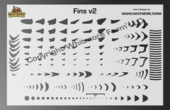 Fins v2 Assortment Fishing Lure Airbrush Stencil Fins and Gills – Mylar Reusable