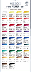 MijELLO Mission Gold Class MWC-1534P Geniune & Pure Pigment Watercolor 34Colors