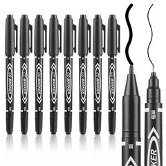 10 Pack Black Dual Tip Brush Pens Permanent Art Markers for Drawing Sketching